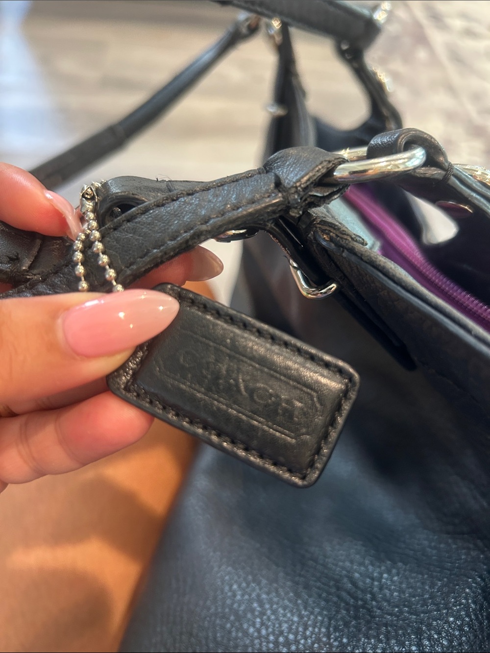 Coach Black Pebbled Leather Tote - Picture 15 of 16